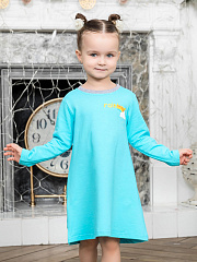 Платье "Единорог" с радугой и облачками - Размер 110 - Цвет голубой - Картинка #1